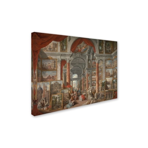 Giovanni Pannini 'Picture Gallery With Views Of Rome' Canvas Art,24x32